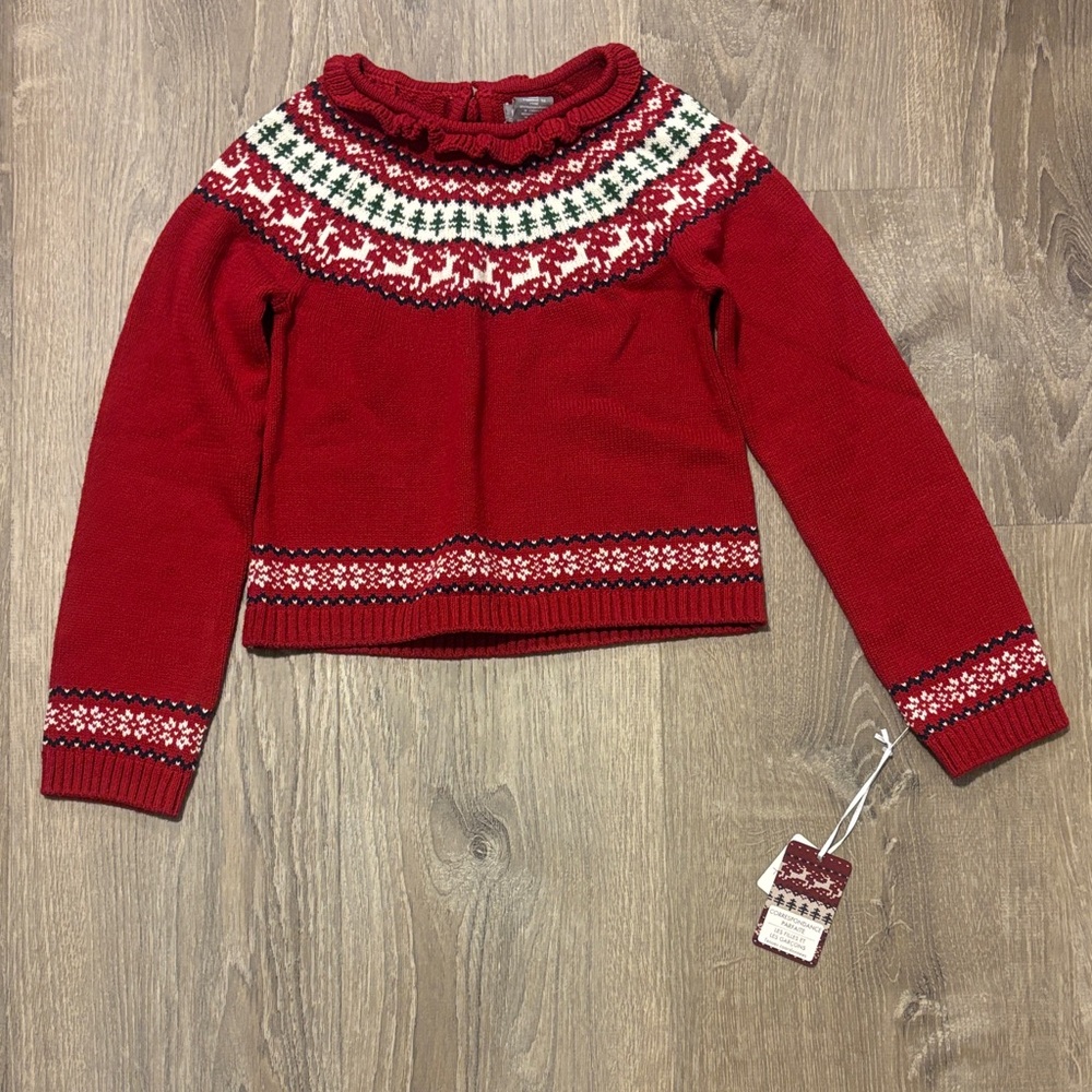 Tahari Red Sweater with Nordic Design